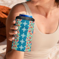 Hawaii Ohia Lehua 4 in 1 Can Cooler Tumbler Tropical Vibes Teal LT05 - Polynesian Pride
