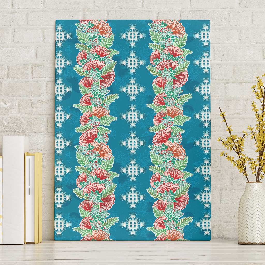 Hawaii Ohia Lehua Canvas Wall Art Tropical Vibes Teal LT05 Without Frame Teal - Polynesian Pride