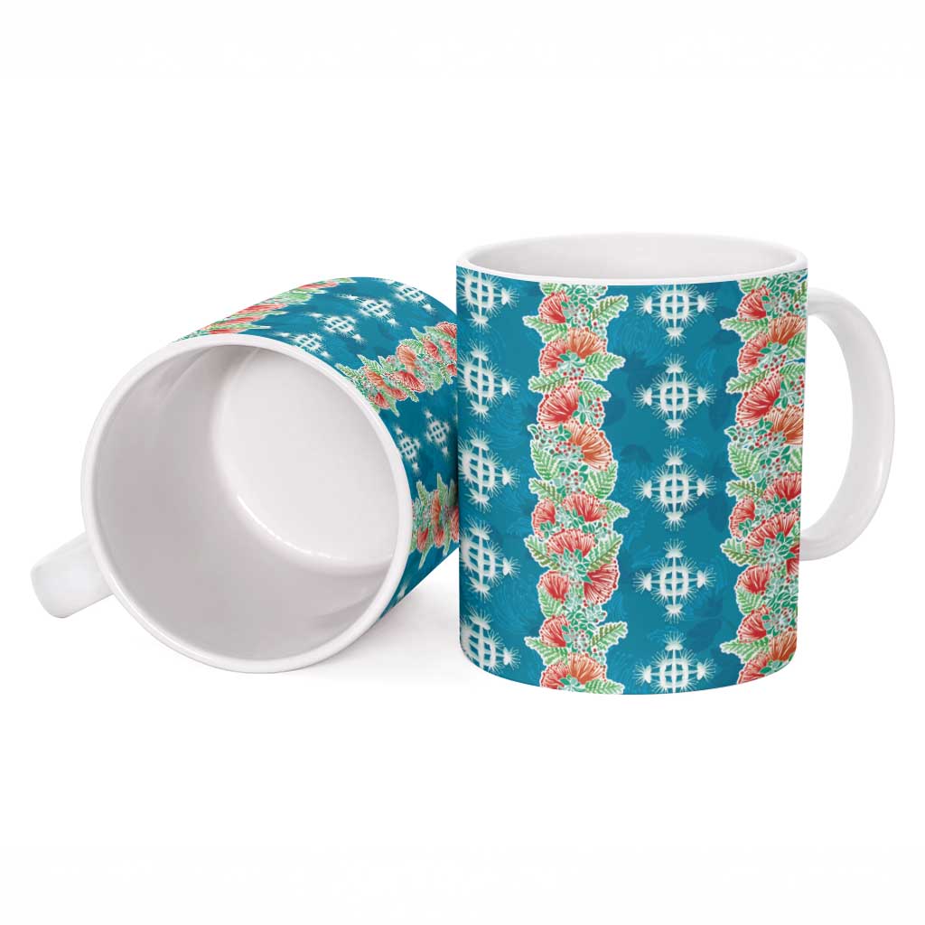 Hawaii Ohia Lehua Ceramic Mug Tropical Vibes Teal LT05 - Polynesian Pride