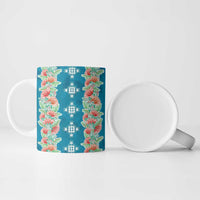 Hawaii Ohia Lehua Ceramic Mug Tropical Vibes Teal LT05 - Polynesian Pride
