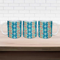 Hawaii Ohia Lehua Ceramic Mug Tropical Vibes Teal LT05 - Polynesian Pride