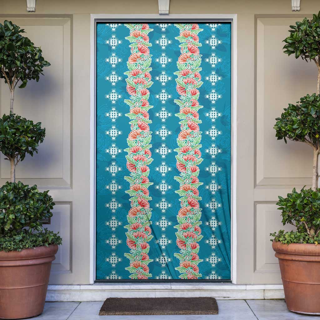 Hawaii Ohia Lehua Door Cover Tropical Vibes Teal LT05 Teal - Polynesian Pride