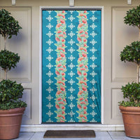 Hawaii Ohia Lehua Door Cover Tropical Vibes Teal LT05 Teal - Polynesian Pride