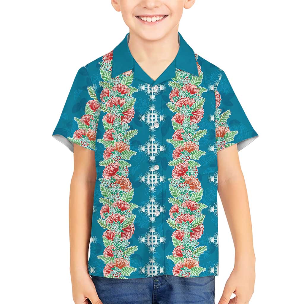 Hawaii Ohia Lehua Family Matching Mermaid Dress and Hawaiian Shirt Tropical Vibes Teal