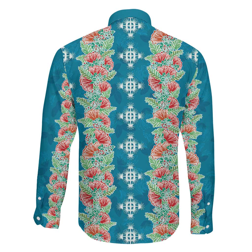 Hawaii Ohia Lehua Family Matching Off Shoulder Short Dress and Hawaiian Shirt Tropical Vibes Teal