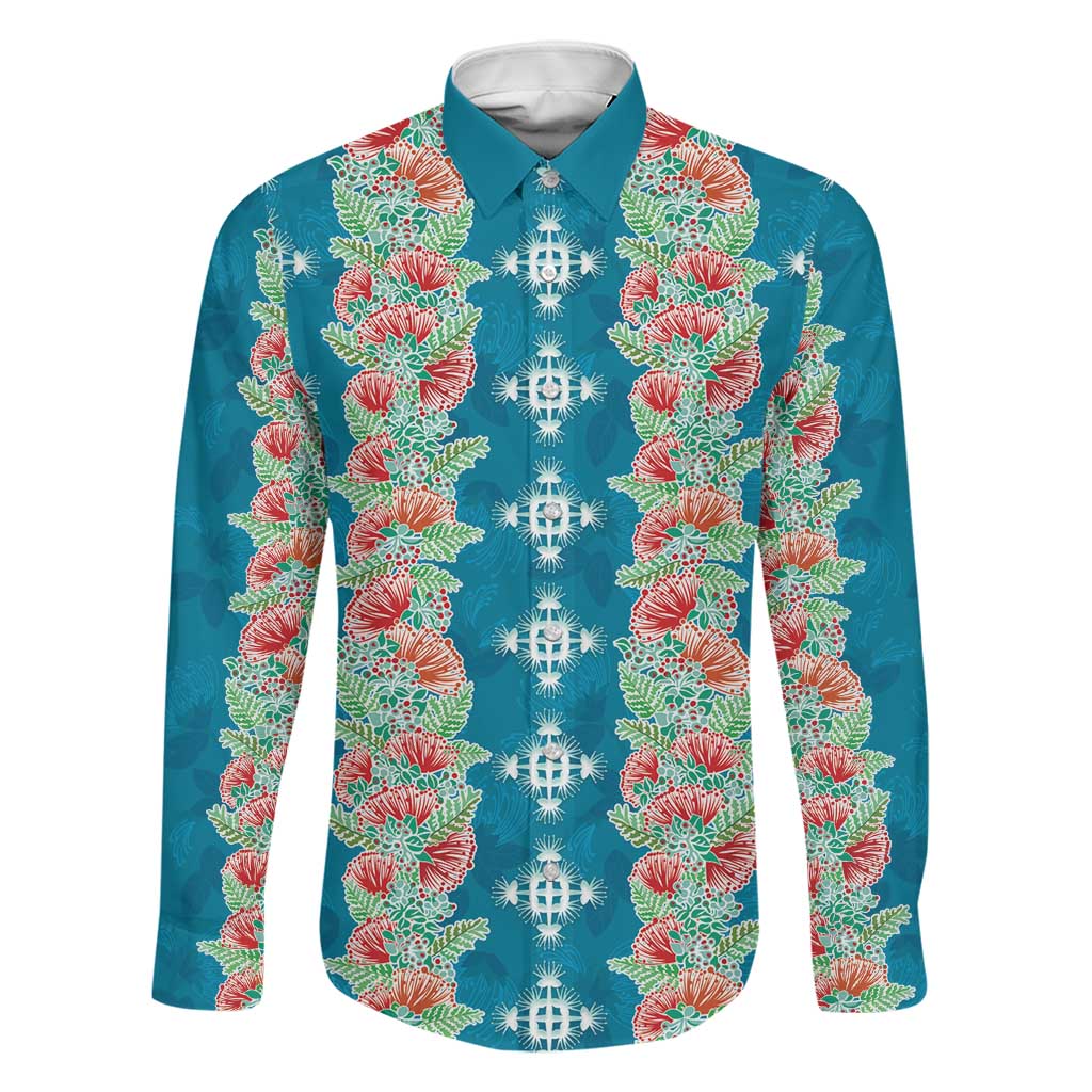 Hawaii Ohia Lehua Family Matching Summer Maxi Dress and Hawaiian Shirt Tropical Vibes Teal