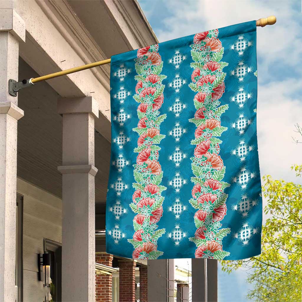 Hawaii Ohia Lehua Garden Flag Tropical Vibes Teal LT05 House Flag Teal - Polynesian Pride