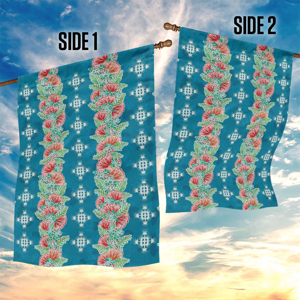 Hawaii Ohia Lehua Garden Flag Tropical Vibes Teal LT05 - Polynesian Pride