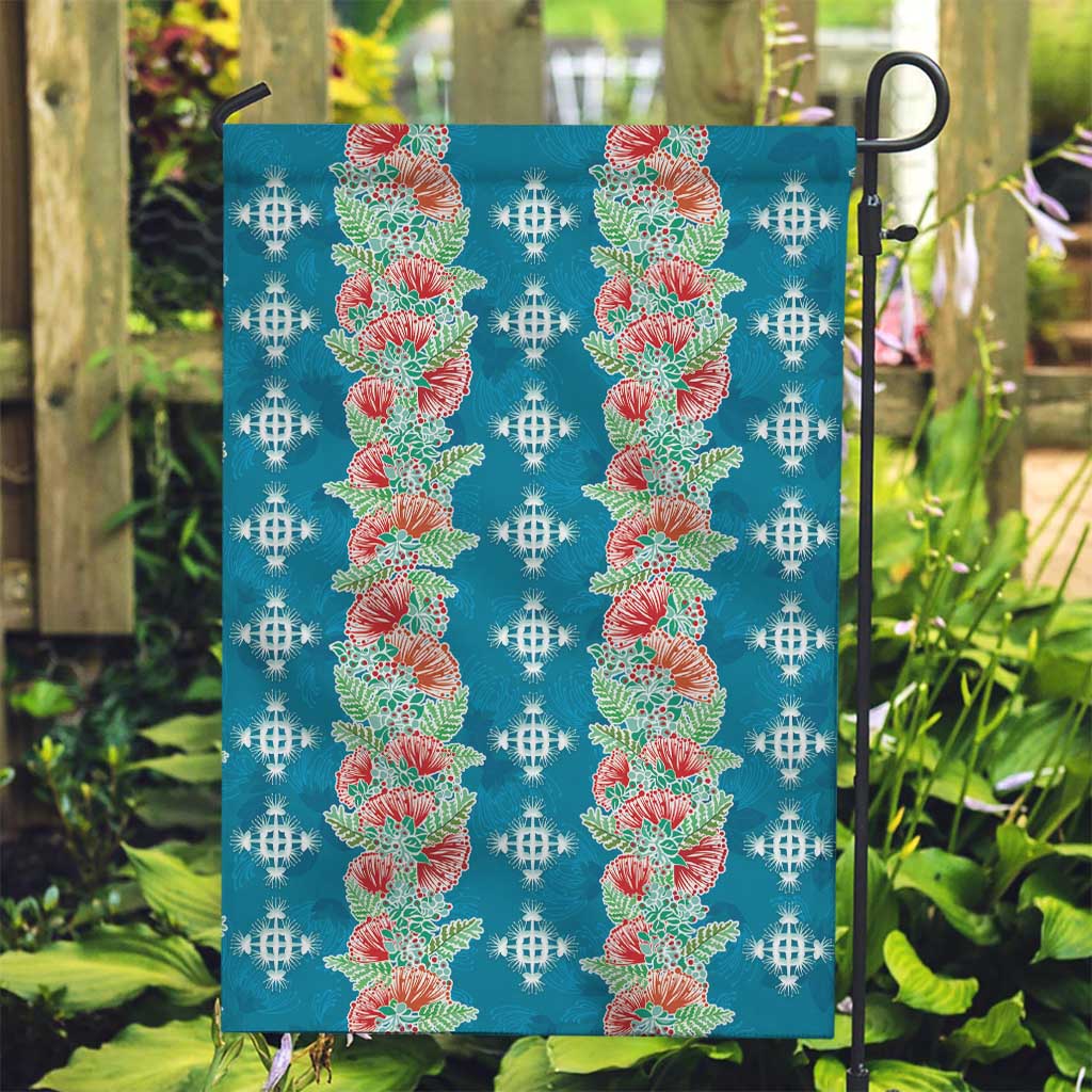 Hawaii Ohia Lehua Garden Flag Tropical Vibes Teal LT05 Garden Flag Teal - Polynesian Pride