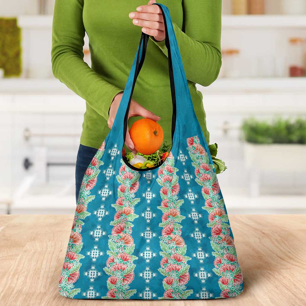 Hawaii Ohia Lehua Grocery Bag Tropical Vibes Teal LT05 - Polynesian Pride