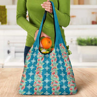 Hawaii Ohia Lehua Grocery Bag Tropical Vibes Teal LT05 - Polynesian Pride