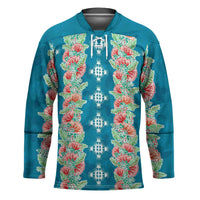 Hawaii Ohia Lehua Hockey Jersey Tropical Vibes Teal LT05 Unisex Teal - Polynesian Pride