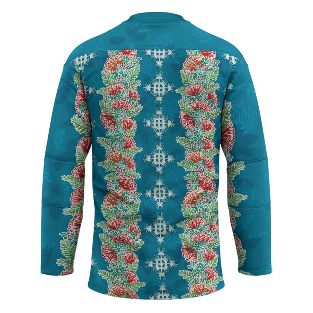 Hawaii Ohia Lehua Hockey Jersey Tropical Vibes Teal LT05 - Polynesian Pride