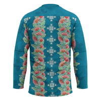 Hawaii Ohia Lehua Hockey Jersey Tropical Vibes Teal LT05 - Polynesian Pride