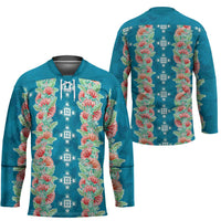 Hawaii Ohia Lehua Hockey Jersey Tropical Vibes Teal LT05 - Polynesian Pride