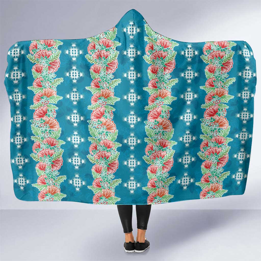 Hawaii Ohia Lehua Hooded Blanket Tropical Vibes Teal LT05 One Size Teal - Polynesian Pride