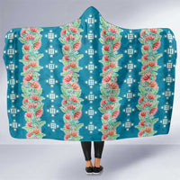 Hawaii Ohia Lehua Hooded Blanket Tropical Vibes Teal LT05 One Size Teal - Polynesian Pride