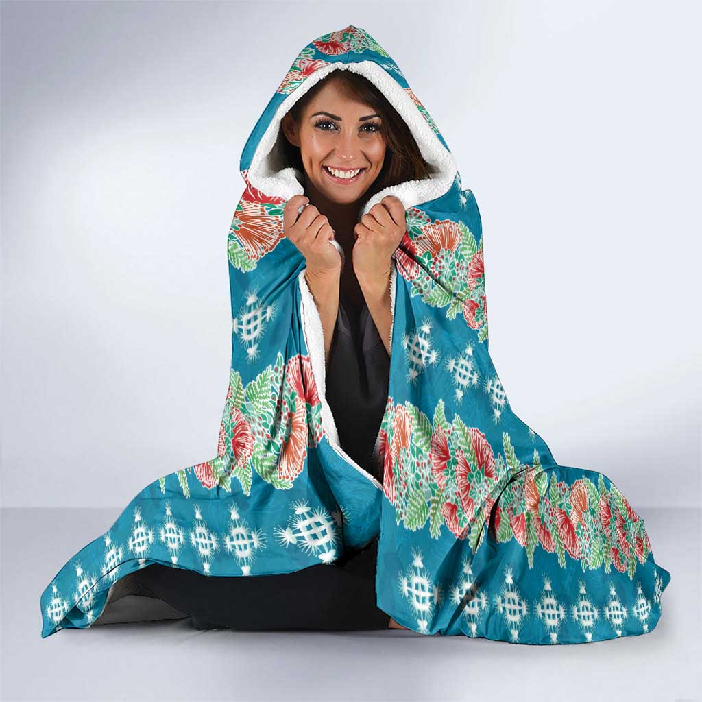 Hawaii Ohia Lehua Hooded Blanket Tropical Vibes Teal LT05 - Polynesian Pride