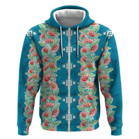 Hawaii Ohia Lehua Hoodie Tropical Vibes Teal