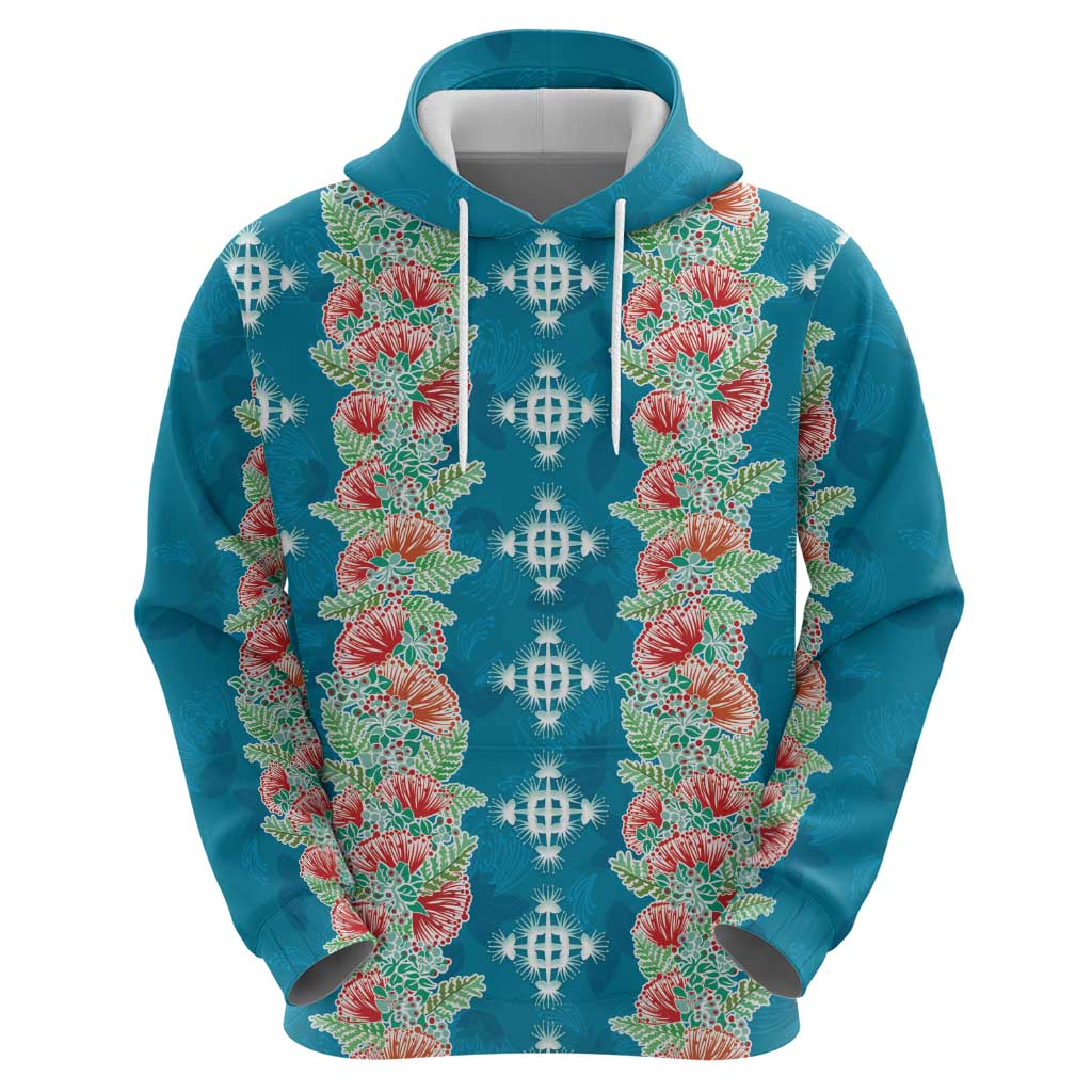 Hawaii Ohia Lehua Hoodie Tropical Vibes Teal