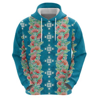 Hawaii Ohia Lehua Hoodie Tropical Vibes Teal