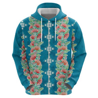 Hawaii Ohia Lehua Hoodie Tropical Vibes Teal