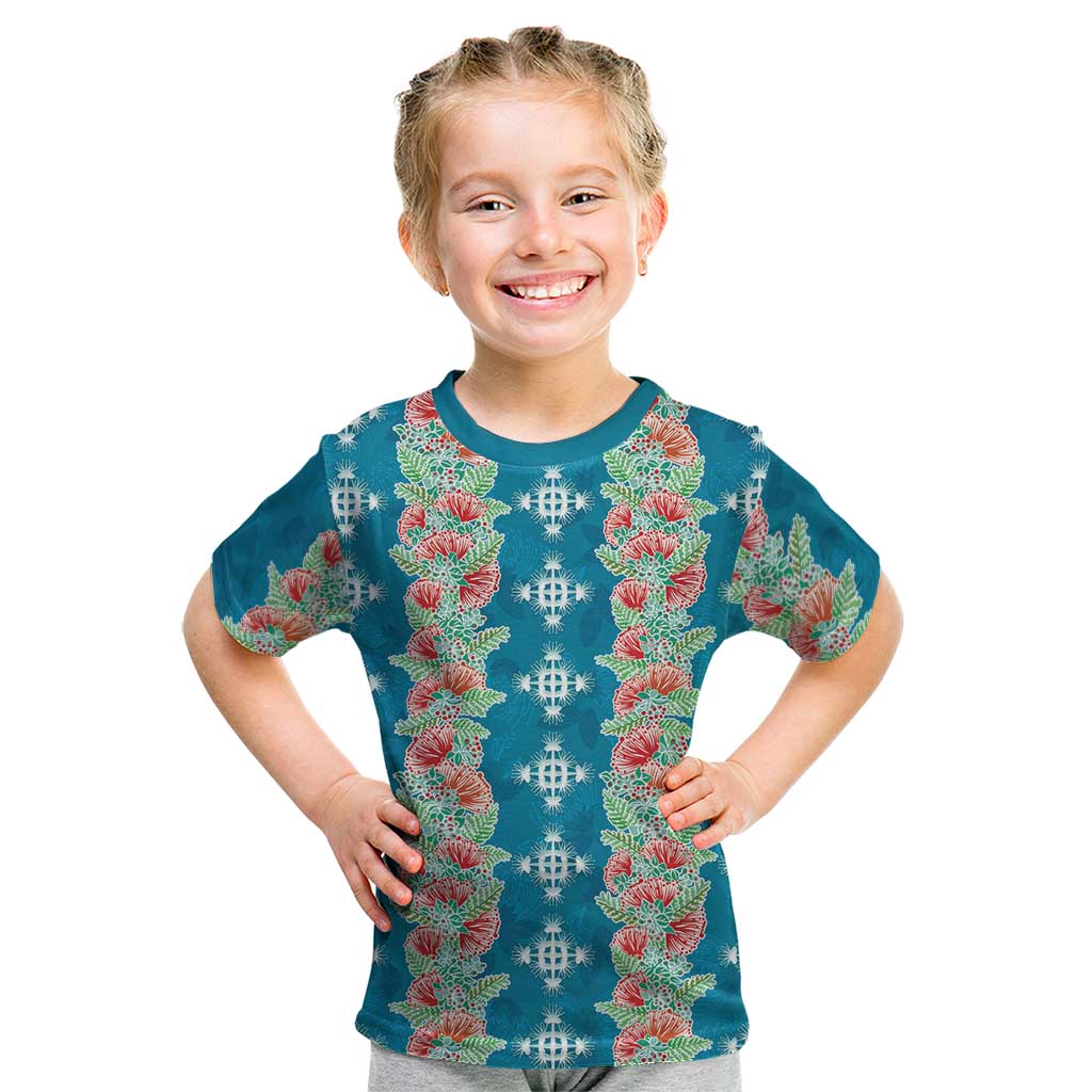 Hawaii Ohia Lehua Kid T Shirt Tropical Vibes Teal LT05 Teal - Polynesian Pride