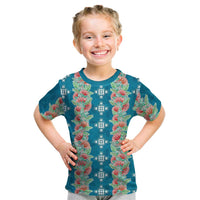 Hawaii Ohia Lehua Kid T Shirt Tropical Vibes Teal LT05 Teal - Polynesian Pride