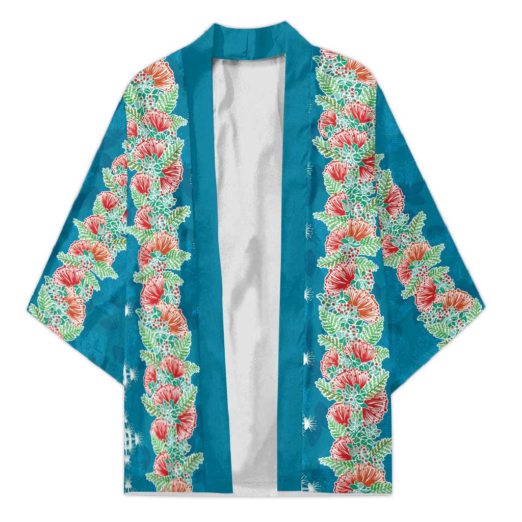Hawaii Ohia Lehua Kimono Tropical Vibes Teal LT05 Unisex Teal - Polynesian Pride