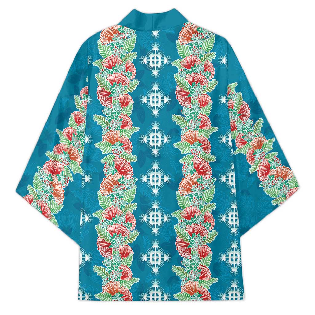 Hawaii Ohia Lehua Kimono Tropical Vibes Teal LT05 - Polynesian Pride