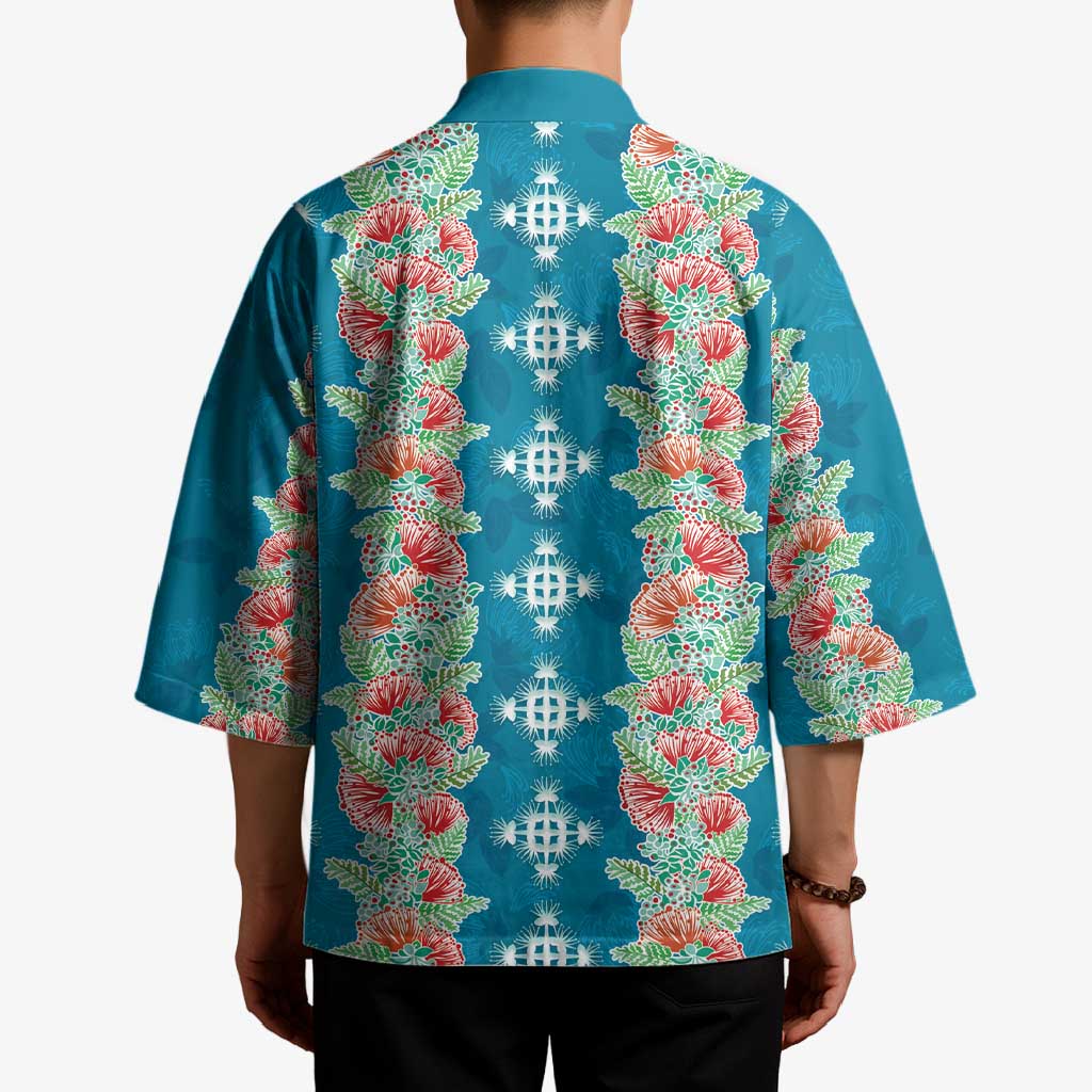 Hawaii Ohia Lehua Kimono Tropical Vibes Teal LT05 - Polynesian Pride