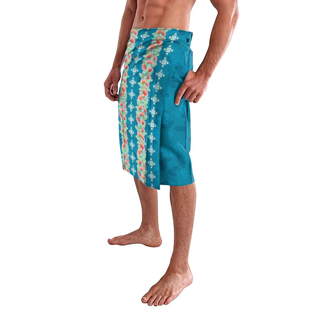 Hawaii Ohia Lehua Lavalava Tropical Vibes Teal LT05 - Polynesian Pride