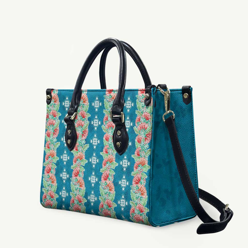 Hawaii Ohia Lehua Leather Bag Tropical Vibes Teal LT05 Teal - Polynesian Pride