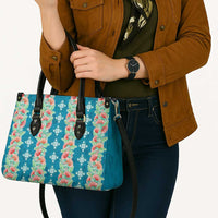 Hawaii Ohia Lehua Leather Bag Tropical Vibes Teal LT05 - Polynesian Pride