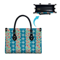 Hawaii Ohia Lehua Leather Bag Tropical Vibes Teal LT05 - Polynesian Pride