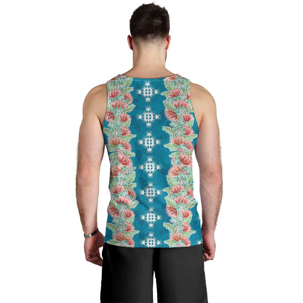 Hawaii Ohia Lehua Men Tank Top Tropical Vibes Teal LT05 - Polynesian Pride