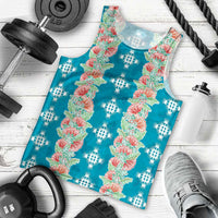 Hawaii Ohia Lehua Men Tank Top Tropical Vibes Teal LT05 - Polynesian Pride