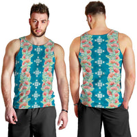 Hawaii Ohia Lehua Men Tank Top Tropical Vibes Teal LT05 - Polynesian Pride
