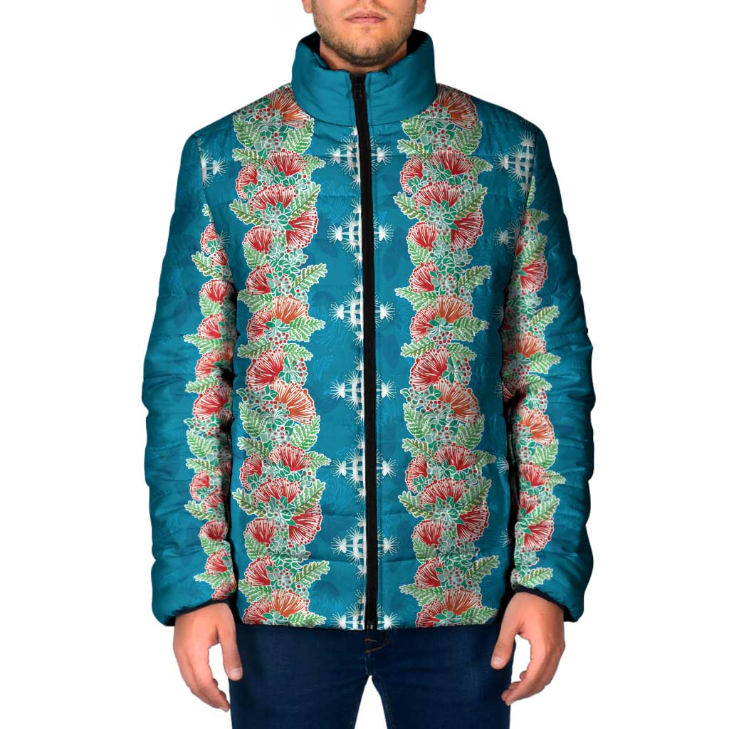Hawaii Ohia Lehua Padded Jacket Tropical Vibes Teal LT05 Men Teal - Polynesian Pride