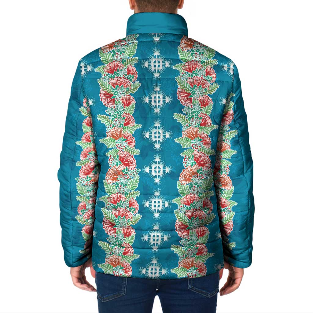 Hawaii Ohia Lehua Padded Jacket Tropical Vibes Teal LT05 - Polynesian Pride