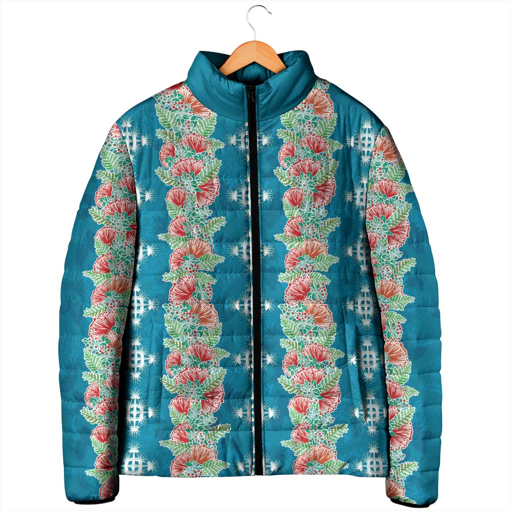Hawaii Ohia Lehua Padded Jacket Tropical Vibes Teal LT05 - Polynesian Pride