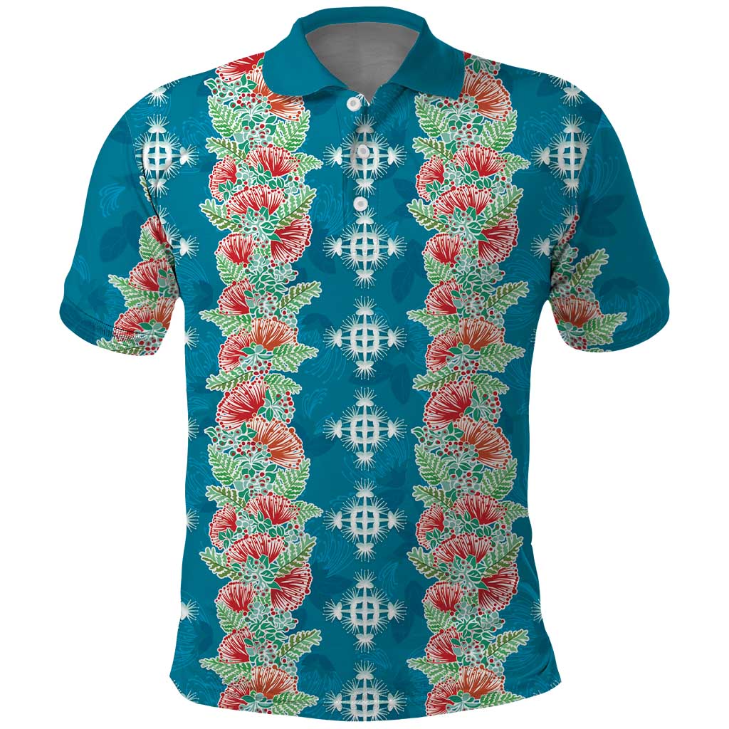Hawaii Ohia Lehua Polo Shirt Tropical Vibes Teal LT05 Teal - Polynesian Pride