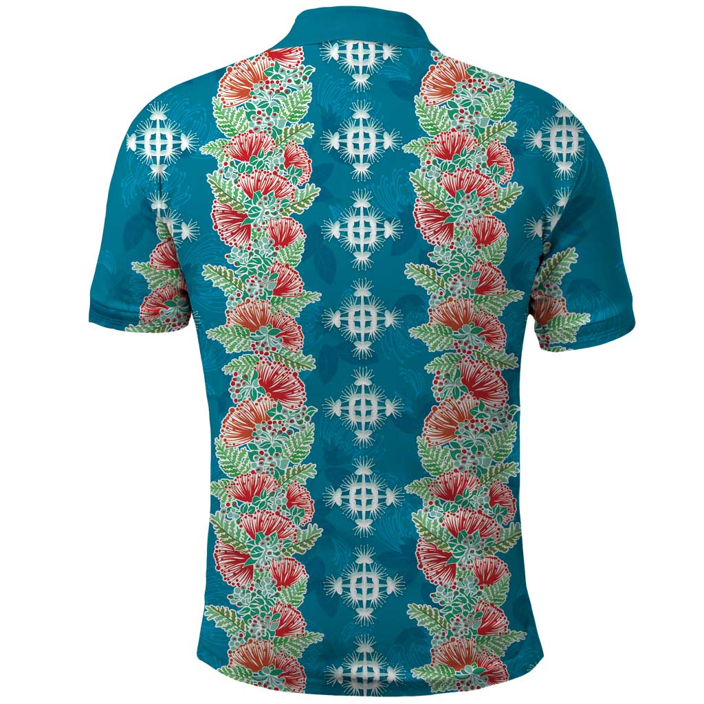 Hawaii Ohia Lehua Polo Shirt Tropical Vibes Teal LT05 - Polynesian Pride