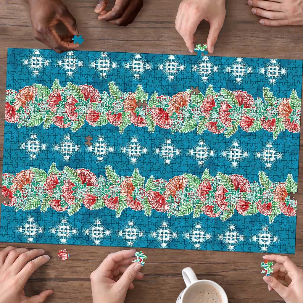 Hawaii Ohia Lehua Puzzle Tropical Vibes Teal LT05 - Polynesian Pride
