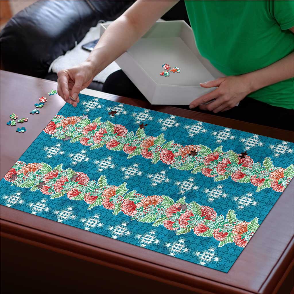 Hawaii Ohia Lehua Puzzle Tropical Vibes Teal LT05 - Polynesian Pride