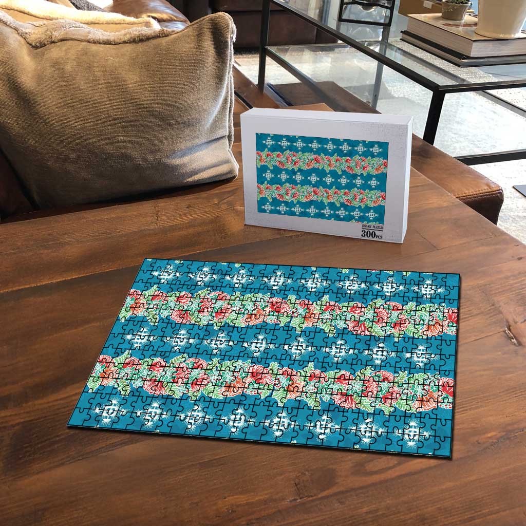 Hawaii Ohia Lehua Puzzle Tropical Vibes Teal LT05 - Polynesian Pride