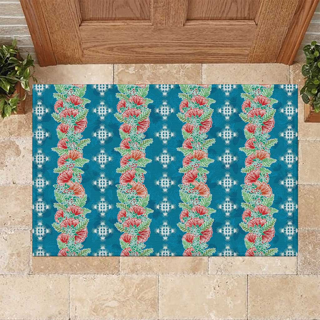 Hawaii Ohia Lehua Rubber Doormat Tropical Vibes Teal LT05 Teal - Polynesian Pride