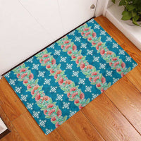 Hawaii Ohia Lehua Rubber Doormat Tropical Vibes Teal LT05 - Polynesian Pride