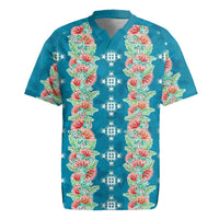 Hawaii Ohia Lehua Rugby Jersey Tropical Vibes Teal LT05 Teal - Polynesian Pride