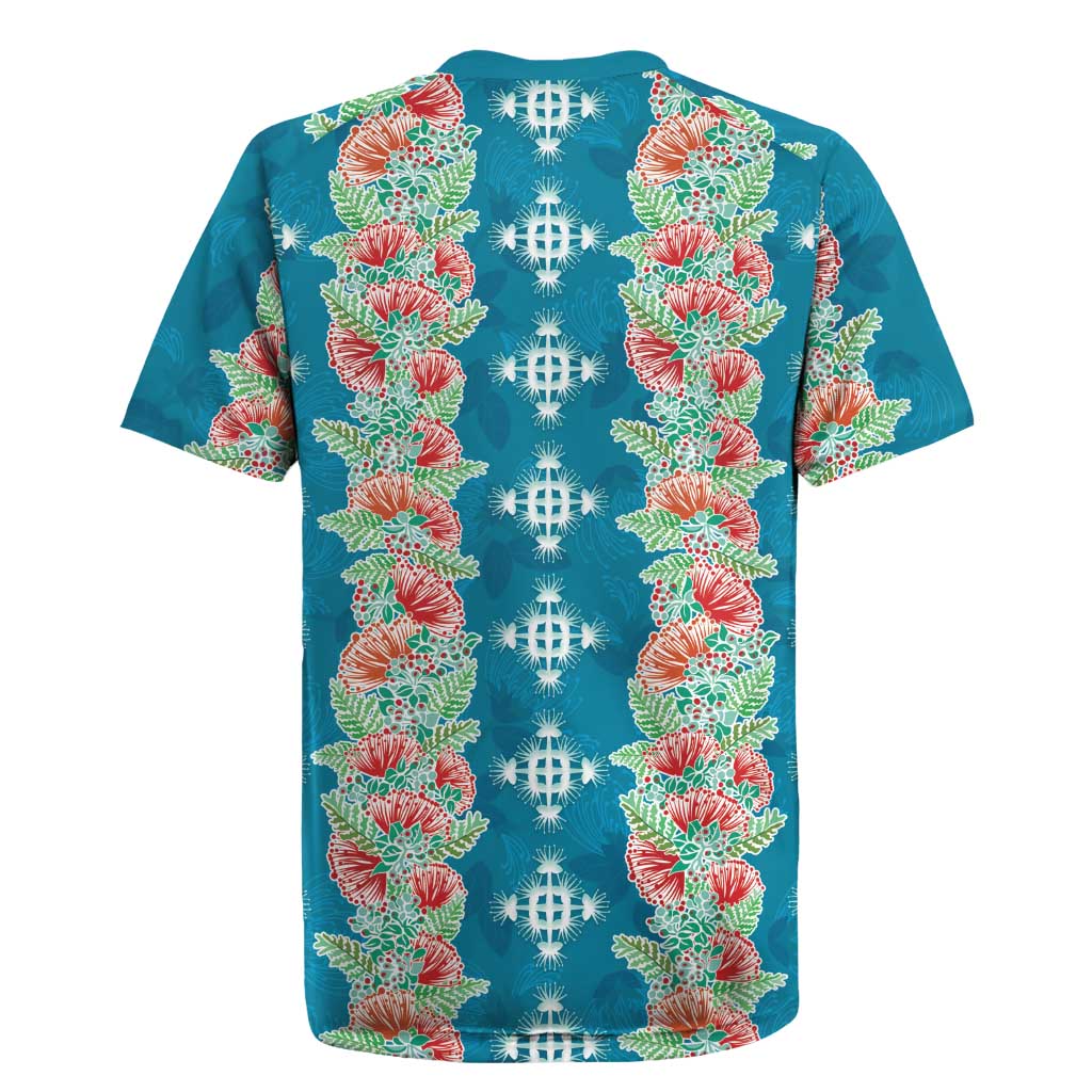 Hawaii Ohia Lehua Rugby Jersey Tropical Vibes Teal LT05 - Polynesian Pride